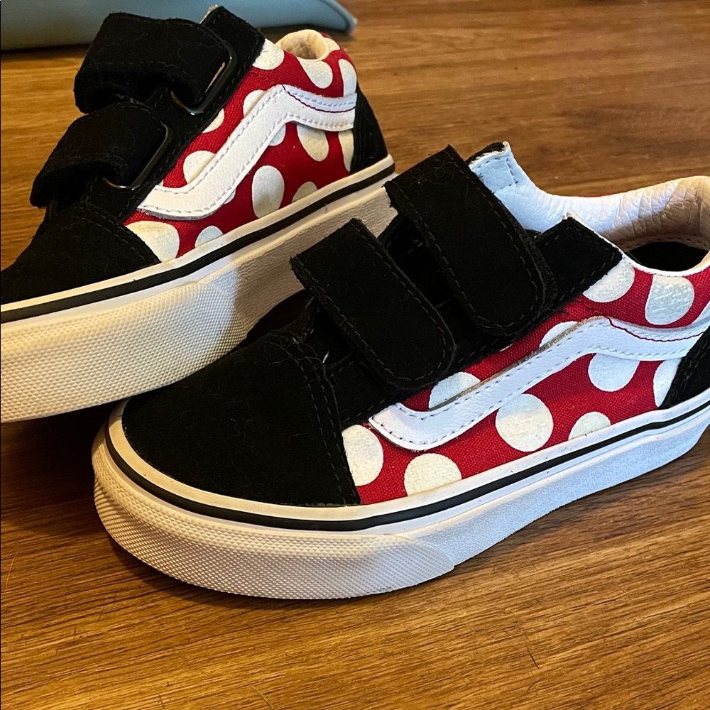 Vans Kids' Black and Red Polka Dot Sneakers
